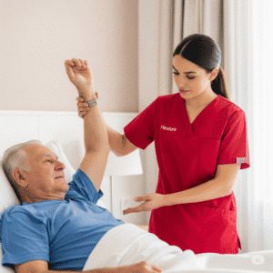 Home care physiotherapy for an elderly man at home