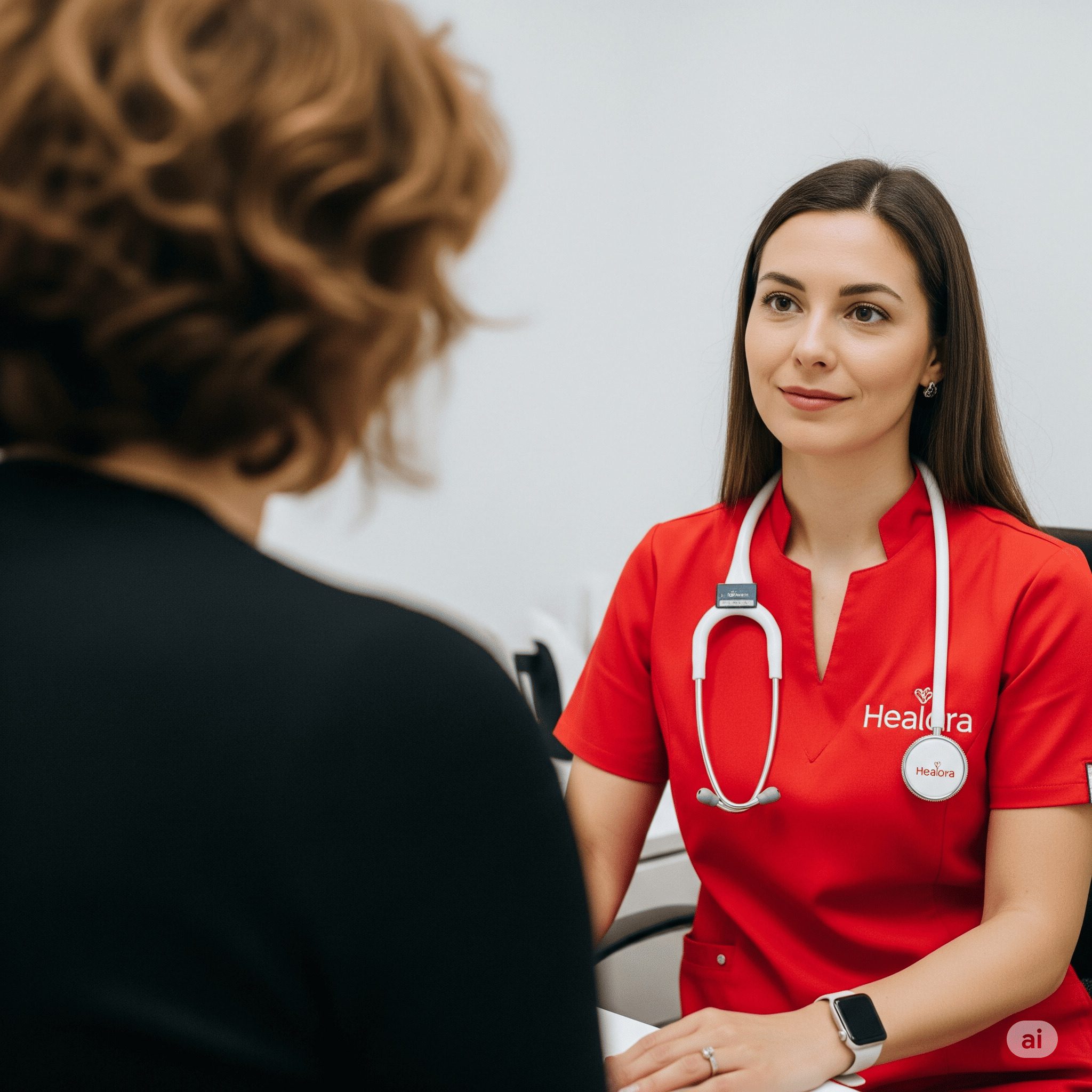 doctor providing home care consultation to a female patient